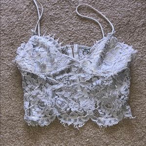 🦋 lace blue crop top!